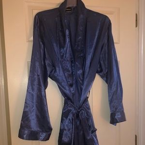 Frederick’s of Hollywood blue satin robe - size 1X